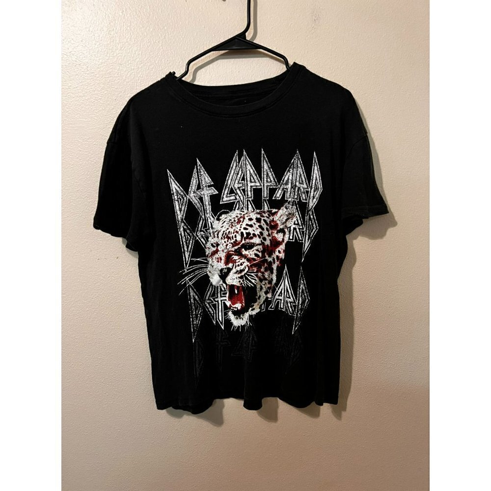 Women's Def Leppard Black T Shirt Size M - Picture 1 of 2